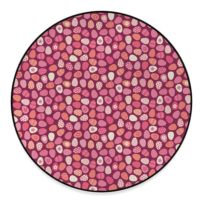 Cute Easter Eggs Pattern Print Round Floor Mat