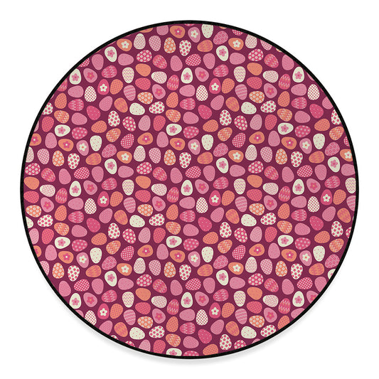 Cute Easter Eggs Pattern Print Round Floor Mat