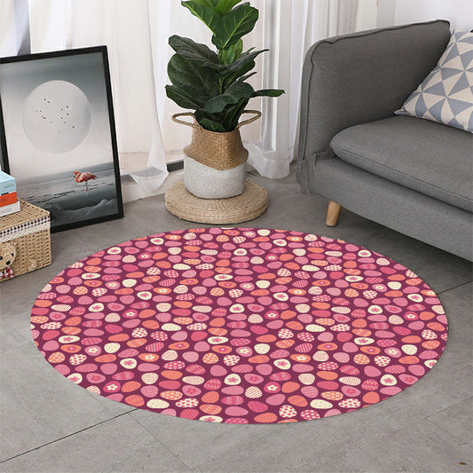 Cute Easter Eggs Pattern Print Round Rug