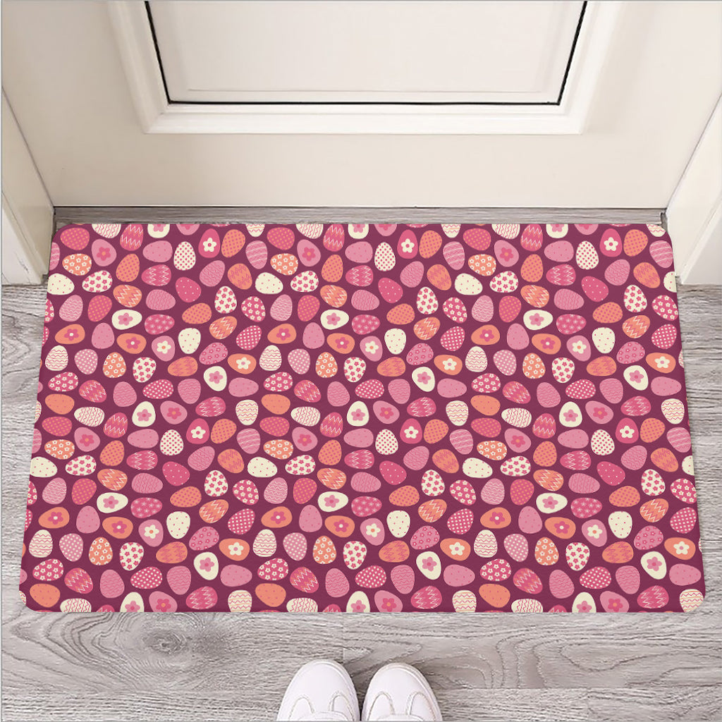 Cute Easter Eggs Pattern Print Rubber Doormat