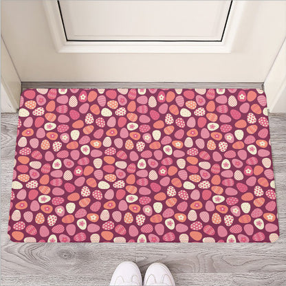 Cute Easter Eggs Pattern Print Rubber Doormat