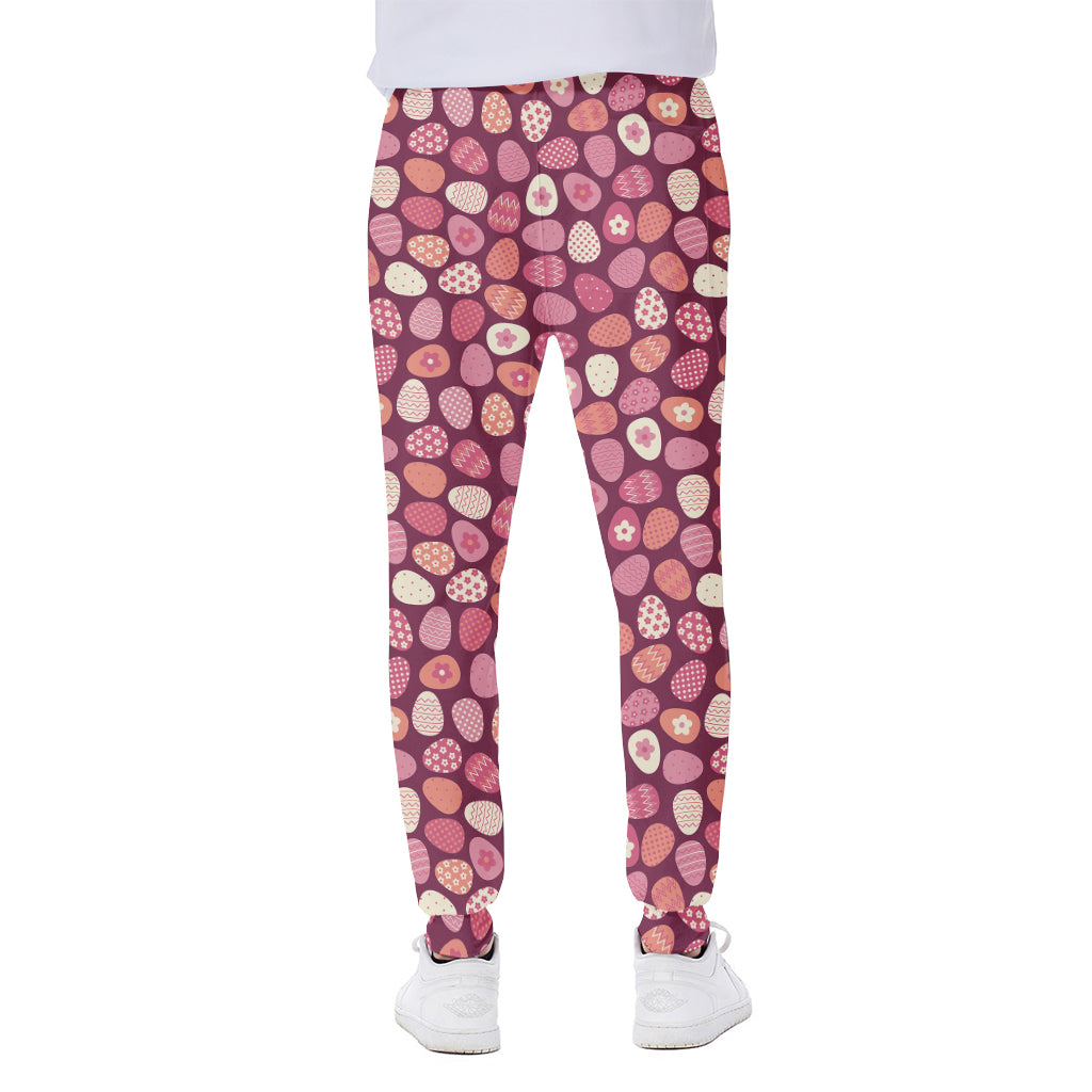Cute Easter Eggs Pattern Print Scuba Joggers
