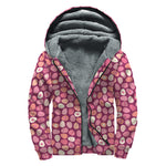 Cute Easter Eggs Pattern Print Sherpa Lined Zip Up Hoodie