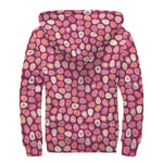 Cute Easter Eggs Pattern Print Sherpa Lined Zip Up Hoodie