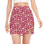 Cute Easter Eggs Pattern Print Side Slit Mini Skirt
