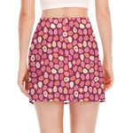 Cute Easter Eggs Pattern Print Side Slit Mini Skirt