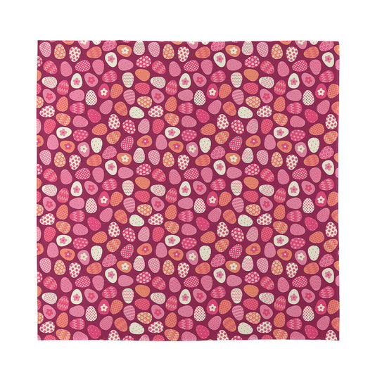 Cute Easter Eggs Pattern Print Silk Bandana