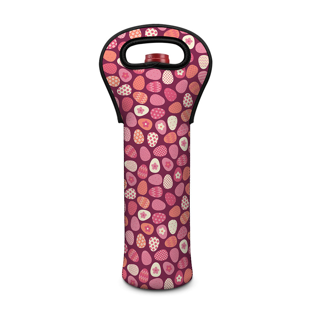 Cute Easter Eggs Pattern Print Single Neoprene Wine Tote