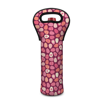 Cute Easter Eggs Pattern Print Single Neoprene Wine Tote
