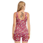 Cute Easter Eggs Pattern Print Sleeveless One Piece Swimsuit