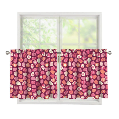 Cute Easter Eggs Pattern Print Tier Curtains