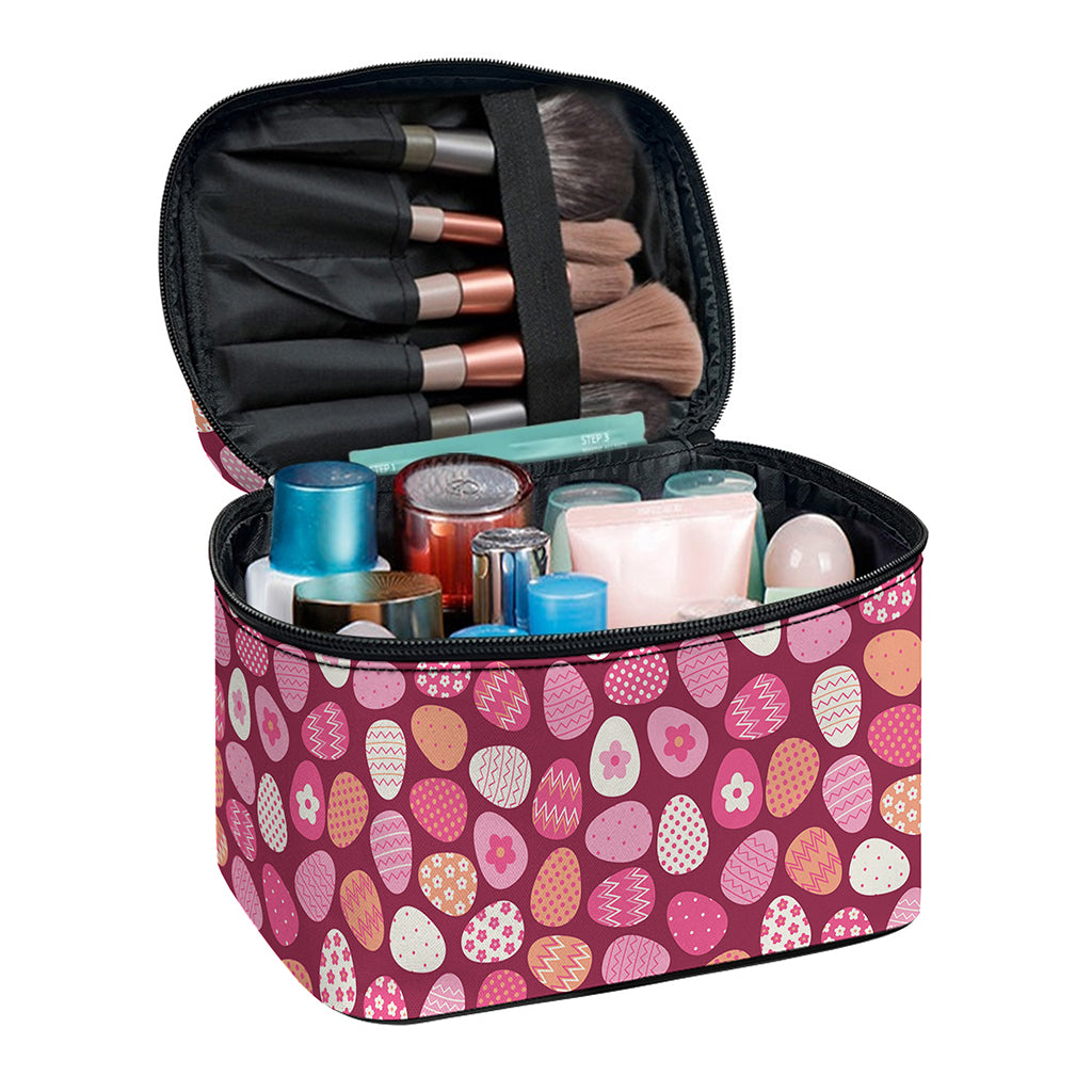Cute Easter Eggs Pattern Print Travel Makeup Bag