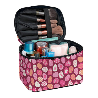 Cute Easter Eggs Pattern Print Travel Makeup Bag
