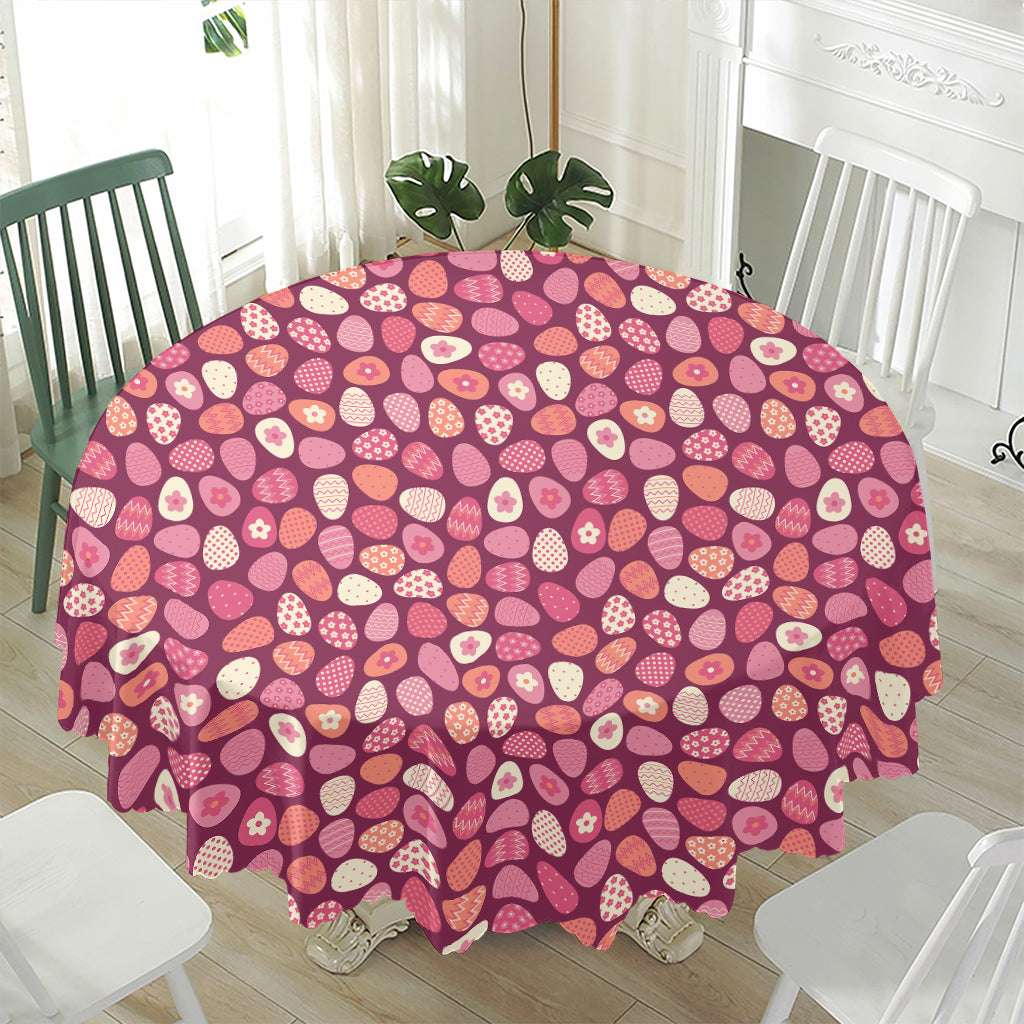 Cute Easter Eggs Pattern Print Waterproof Round Tablecloth