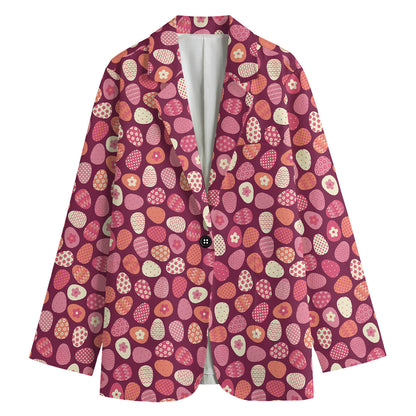 Cute Easter Eggs Pattern Print Women's Blazer
