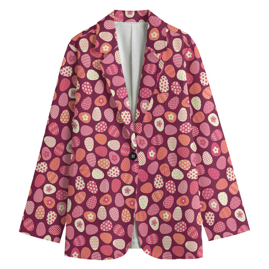 Cute Easter Eggs Pattern Print Women's Blazer