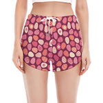 Cute Easter Eggs Pattern Print Women's Split Running Shorts