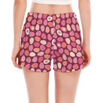 Cute Easter Eggs Pattern Print Women's Split Running Shorts