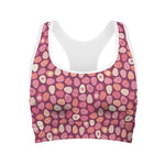 Cute Easter Eggs Pattern Print Women's Sports Bra