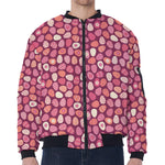 Cute Easter Eggs Pattern Print Zip Sleeve Bomber Jacket