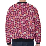 Cute Easter Eggs Pattern Print Zip Sleeve Bomber Jacket