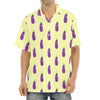 Cute Eggplant Pattern Print Aloha Shirt