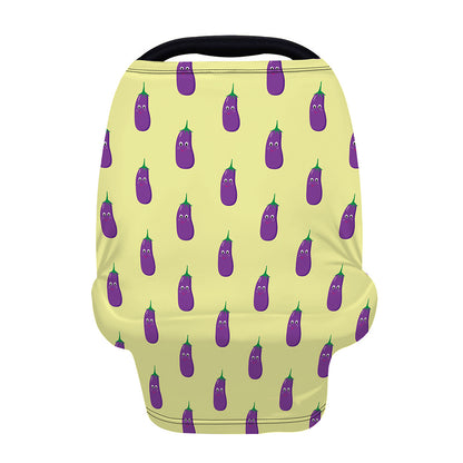 Cute Eggplant Pattern Print Baby Seat Cover