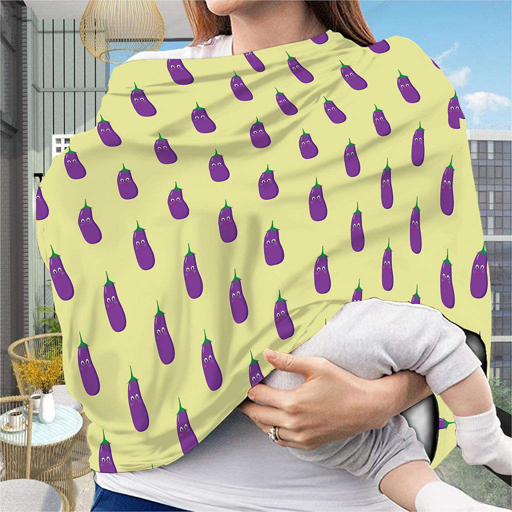 Cute Eggplant Pattern Print Baby Seat Cover