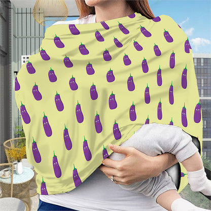 Cute Eggplant Pattern Print Baby Seat Cover