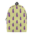 Cute Eggplant Pattern Print School Backpack