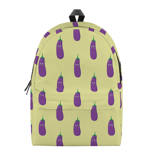 Cute Eggplant Pattern Print Backpack