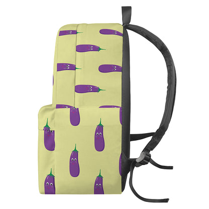 Cute Eggplant Pattern Print Backpack