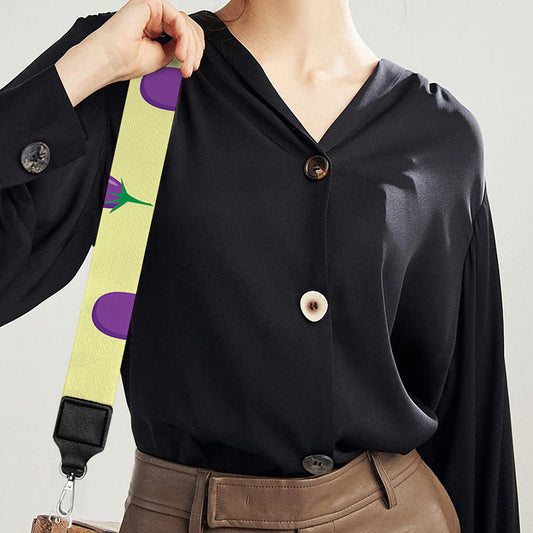 Cute Eggplant Pattern Print Bag Strap