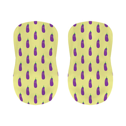 Cute Eggplant Pattern Print Bar Stool Covers
