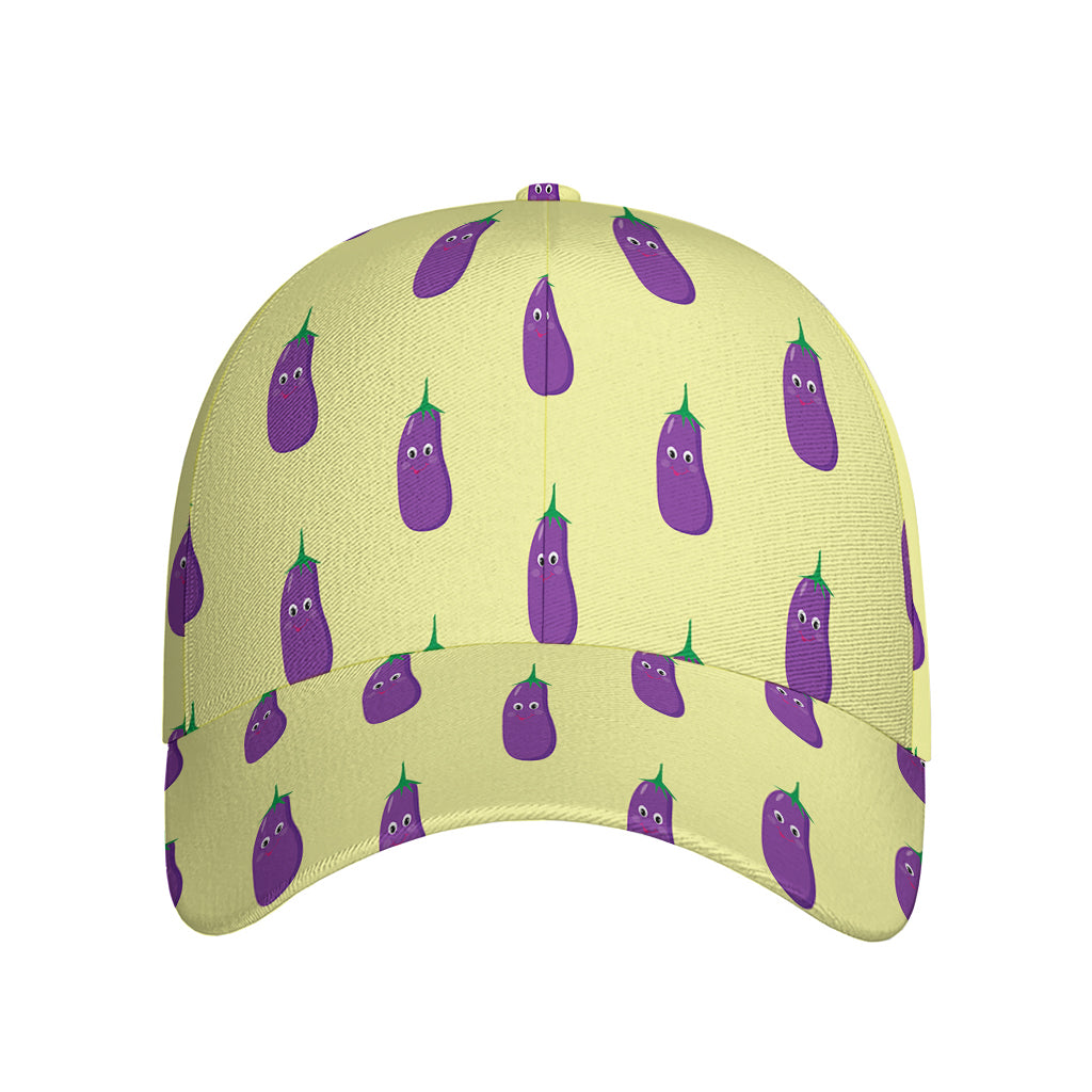 Cute Eggplant Pattern Print Baseball Cap