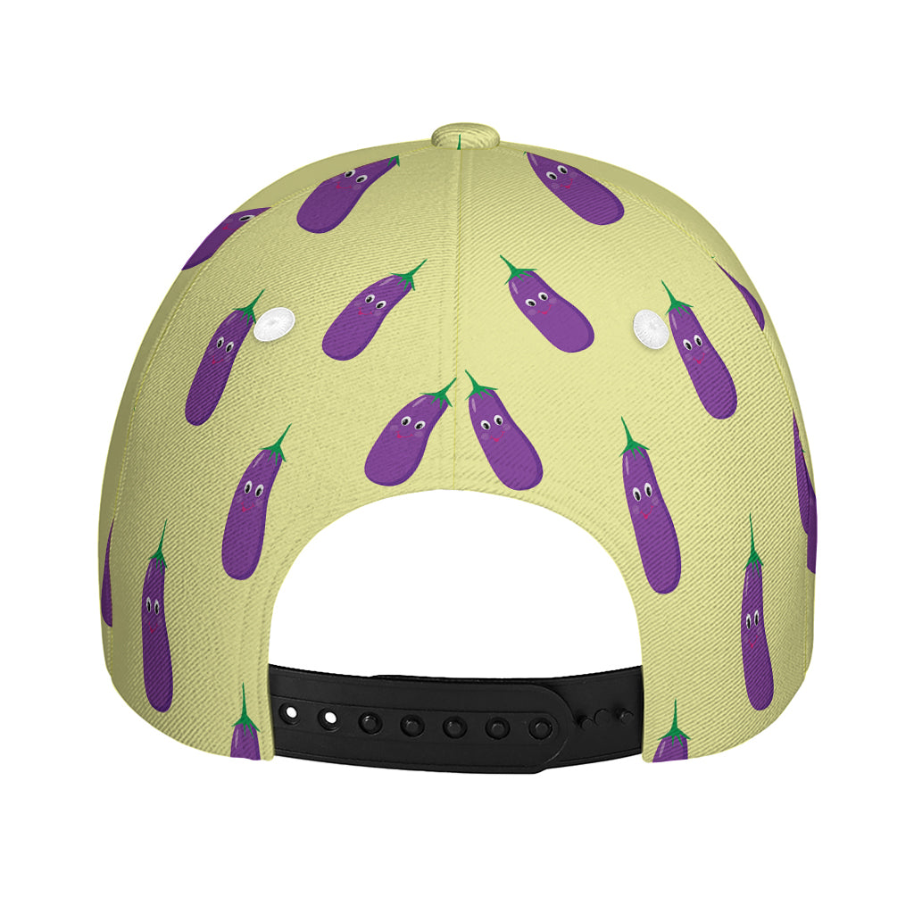 Cute Eggplant Pattern Print Baseball Cap