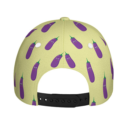 Cute Eggplant Pattern Print Baseball Cap
