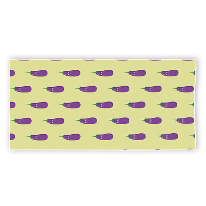 Cute Eggplant Pattern Print Beach Towel