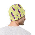 Cute Eggplant Pattern Print Beanie