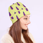 Cute Eggplant Pattern Print Beanie