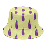 Cute Eggplant Pattern Print Bucket Hat