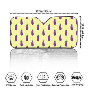 Cute Eggplant Pattern Print Car Windshield Sun Shade