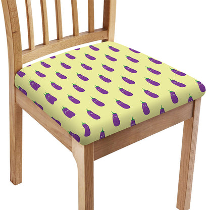 Cute Eggplant Pattern Print Chair Cushion Cover