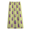 Cute Eggplant Pattern Print Cotton Front Slit Maxi Skirt