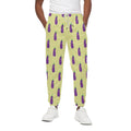 Cute Eggplant Pattern Print Cotton Sweatpants