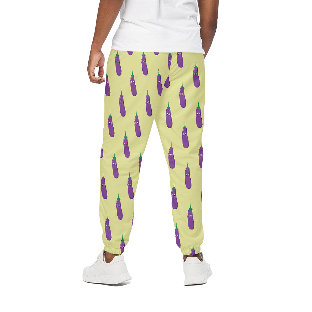 Cute Eggplant Pattern Print Cotton Pants