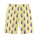 Cute Eggplant Pattern Print Cotton Shorts