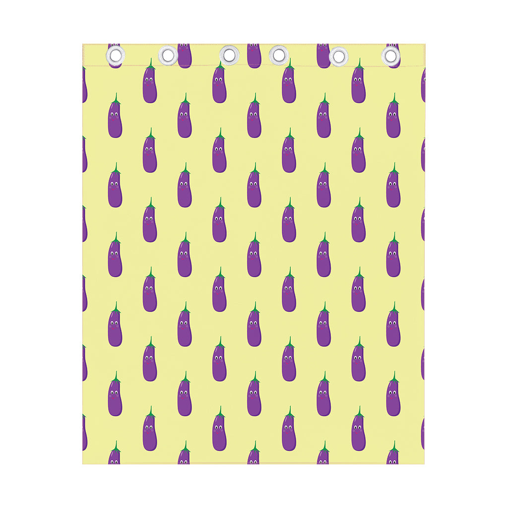 Cute Eggplant Pattern Print Curtain