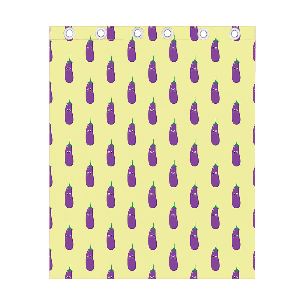 Cute Eggplant Pattern Print Curtain