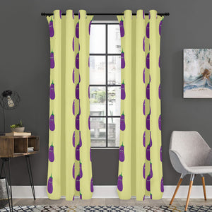 Cute Eggplant Pattern Print Curtain